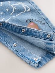 Mid Blue Cat Printed Denim Dungarees (3mths-7yrs) - Image 4 of 9