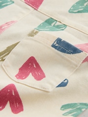 Ecru Heart Print Dungarees and T-Shirt Set (3mths-7yrs) - Image 8 of 9
