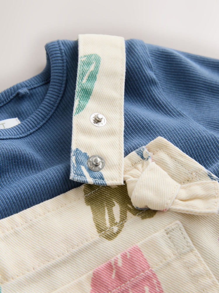 Ecru Heart Print Dungarees and T-Shirt Set (3mths-7yrs) - Image 9 of 9 Ecru Heart Print Dungarees and T-Shirt Set (3mths-7yrs) - Image 9 of 9