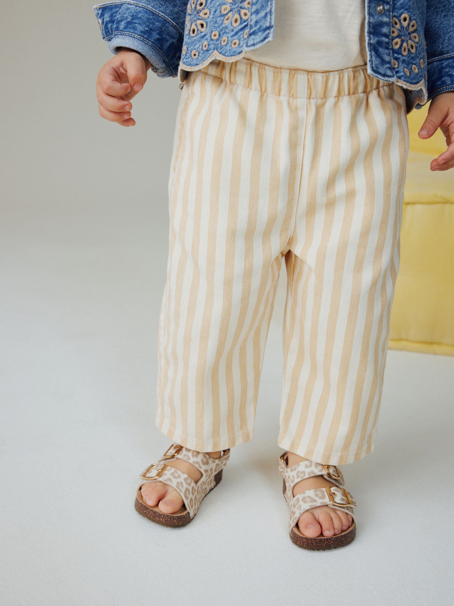 Buy Mid Blue Denim Jacket and Stripe Trousers Set (3mths-7yrs