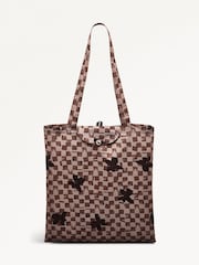 Radley Cream Check Responsible Foldaway Bag - Image 1 of 3