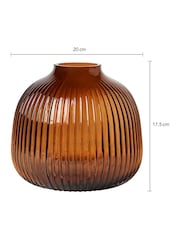 BHS Brown Ribbed Glass Vase - Image 5 of 5