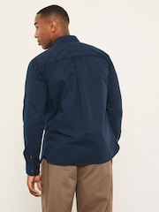 FatFace Marlow Navy Long Sleeve Plain Shirt - Image 2 of 6
