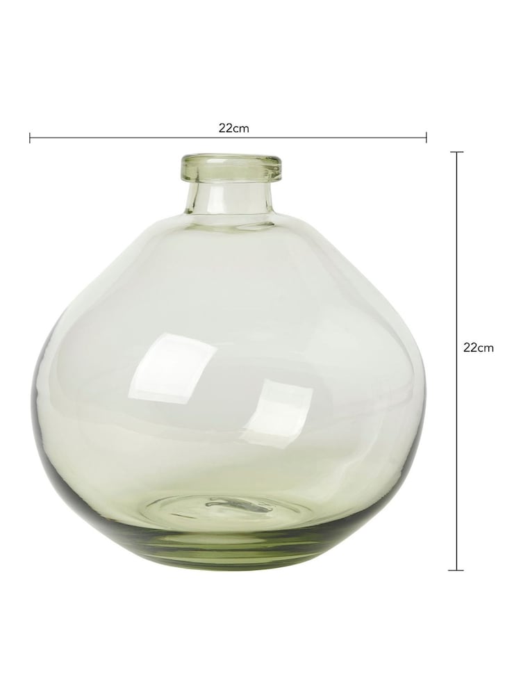 BHS Green Round Glass Vase - Image 5 of 5