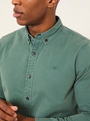 FatFace Marlow Green Long Sleeve Plain Shirt - Image 4 of 6