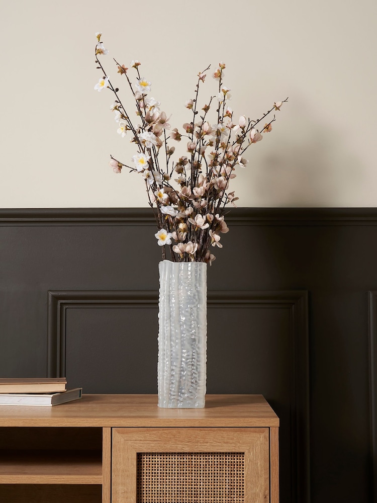 BHS White Large Square Glass Vase - Image 1 of 5