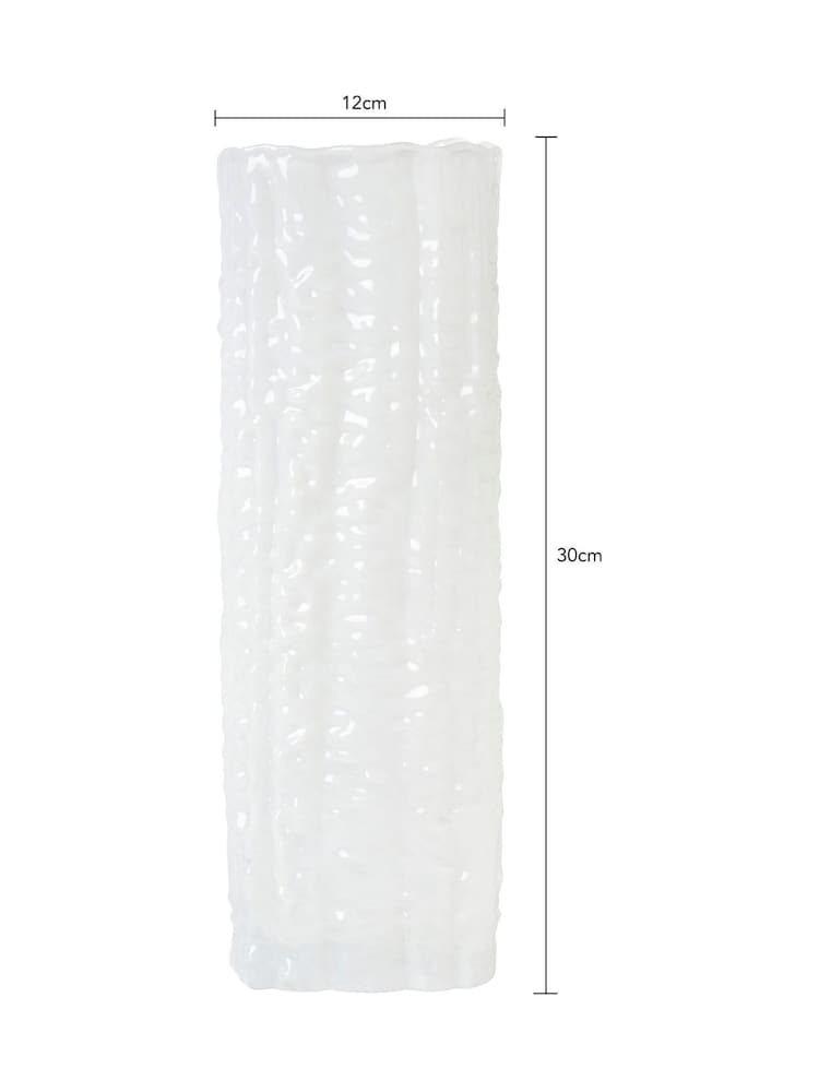 BHS White Large Square Glass Vase - Image 5 of 5