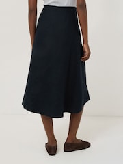 Jigsaw Blue Wrap Detail 100% Linen Skirt - Image 4 of 6