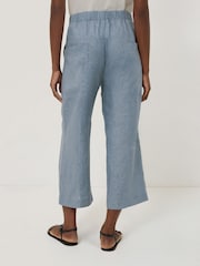 Jigsaw Blue Relaxed Mara 100% Linen Trousers - Image 2 of 5