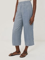 Jigsaw Blue Relaxed Mara 100% Linen Trousers - Image 4 of 5