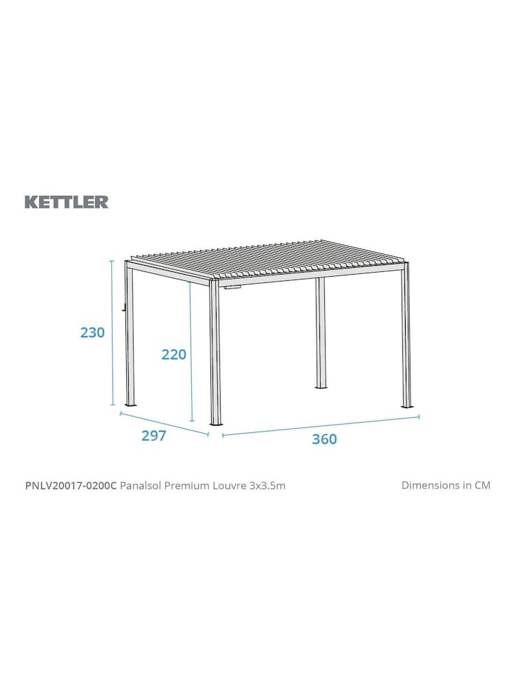Kettler Grey Garden Panalsol Louvre Premium Pagoda 3 x 3.6m - Image 4 of 4