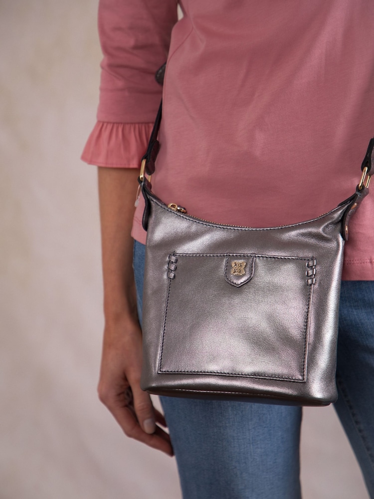Lakeland Leather Grey Tarnly Pocket Cross-Body Bag - Image 7 of 7