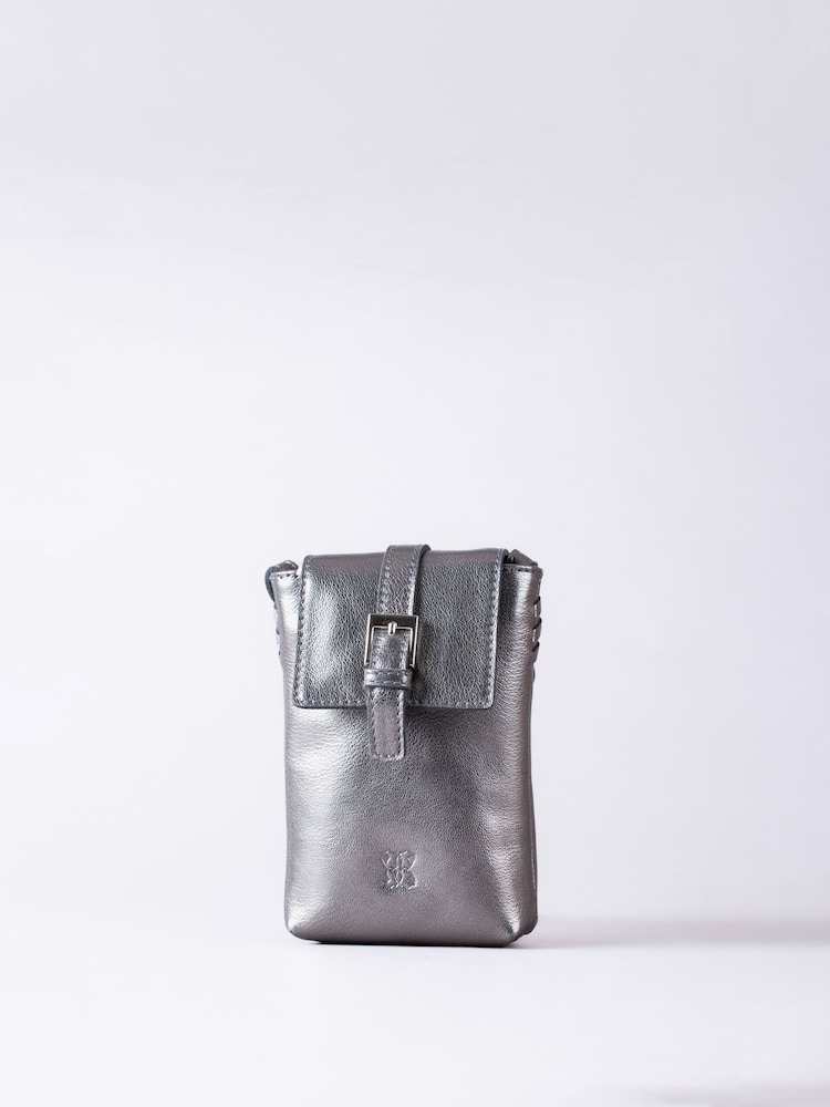 Lakeland Leather Grey Tarnly Cross-Body Phone Pouch Bag - Image 1 of 7 Lakeland Leather Grey Tarnly Cross-Body Phone Pouch Bag - Image 1 of 7