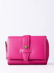 Lakeland Leather Pink Light Medium Icon Stud Tab Purse - Image 1 of 5