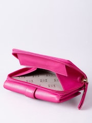 Lakeland Leather Pink Light Medium Icon Stud Tab Purse - Image 3 of 5