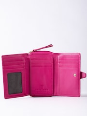 Lakeland Leather Pink Light Medium Icon Stud Tab Purse - Image 4 of 5