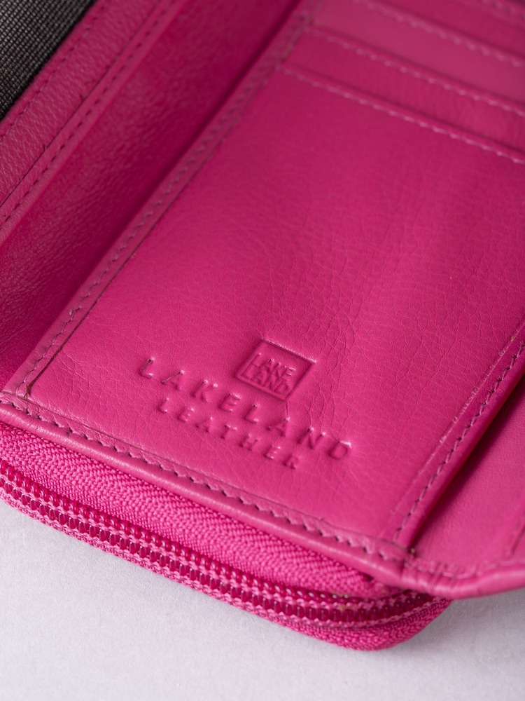 Lakeland Leather Pink Light Medium Icon Stud Tab Purse - Image 5 of 5