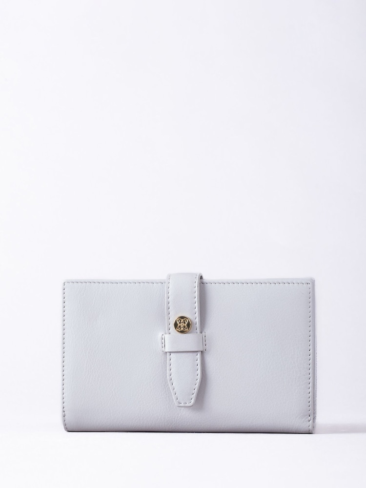 Lakeland Leather Grey Large Icon Stud Tab Purse - Image 1 of 4