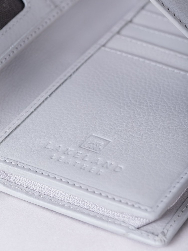 Lakeland Leather Grey Large Icon Stud Tab Purse - Image 4 of 4