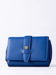 Lakeland Leather Blue Light Medium Icon Stud Tab Purse - Image 1 of 5