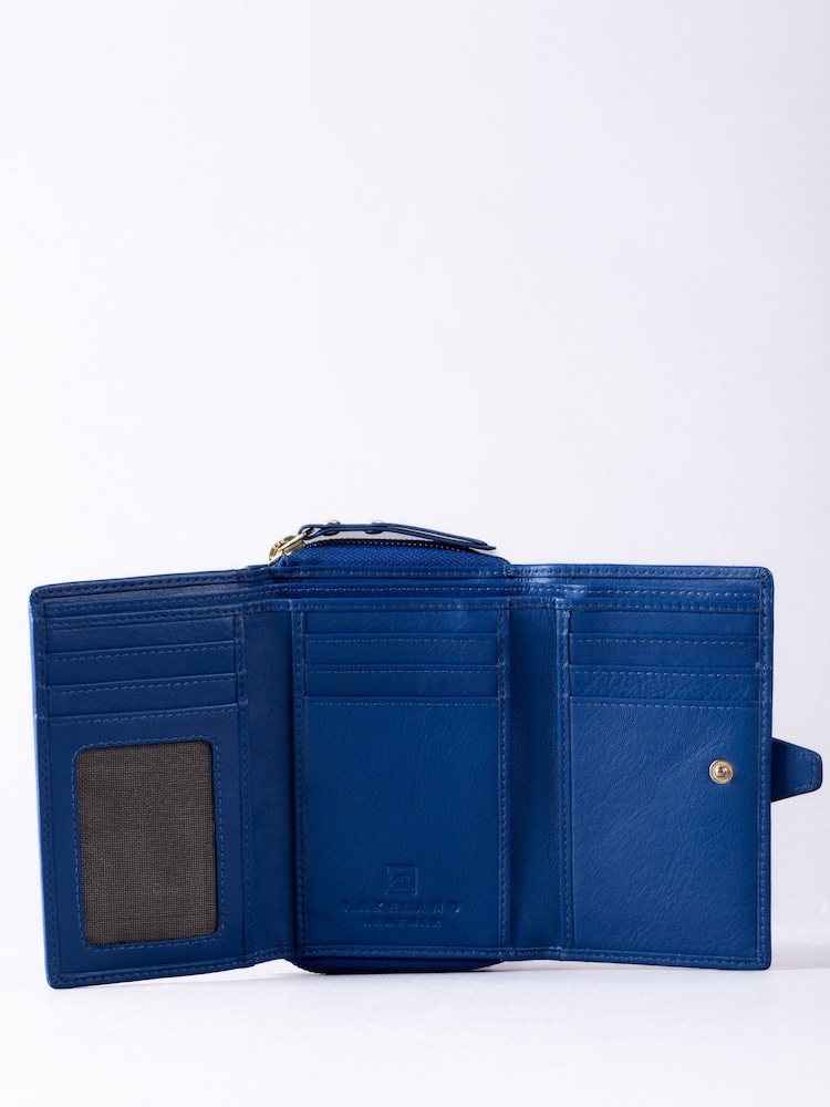 Lakeland Leather Blue Light Medium Icon Stud Tab Purse - Image 3 of 5