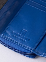 Lakeland Leather Blue Light Medium Icon Stud Tab Purse - Image 4 of 5