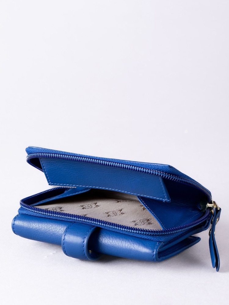 Lakeland Leather Blue Light Medium Icon Stud Tab Purse - Image 5 of 5