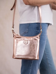 Lakeland Leather Metallic Tarnly Pocket Cross-Body Bag - Image 7 of 7