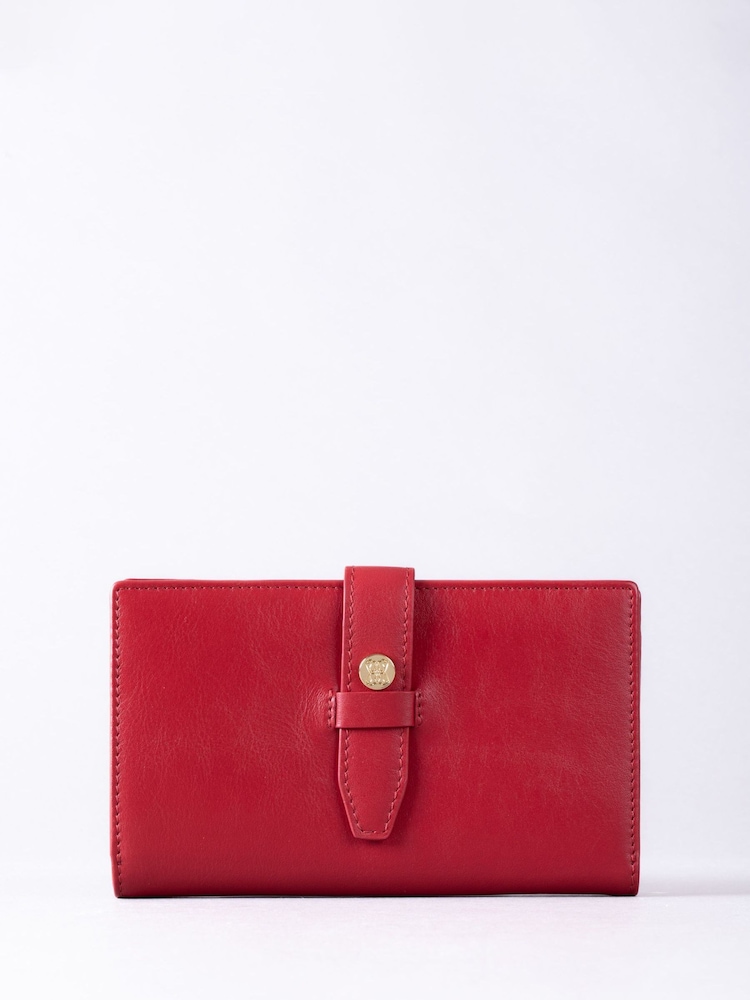 Lakeland Leather Red Large Icon Stud Tab Purse - Image 1 of 5
