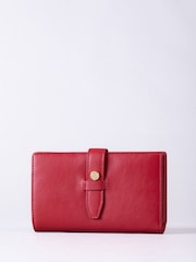 Lakeland Leather Red Large Icon Stud Tab Purse - Image 2 of 5