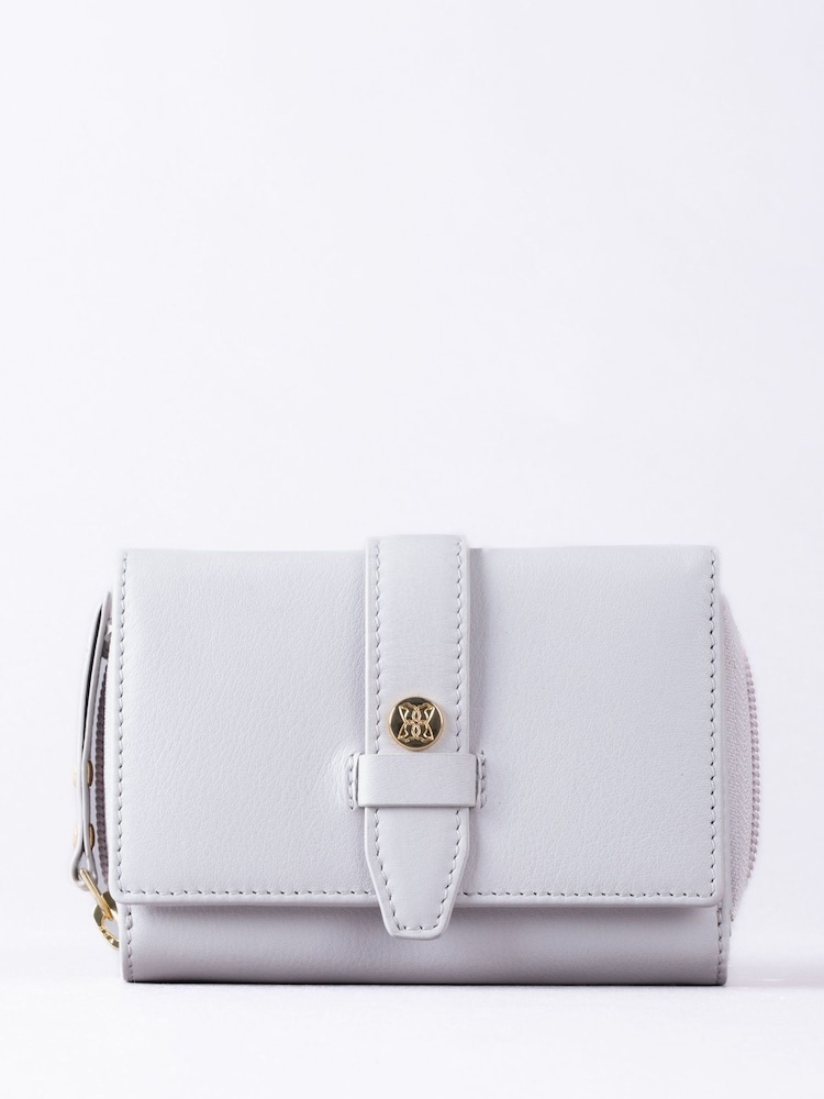 Lakeland Leather Grey Medium Icon Stud Tab Purse - Image 2 of 5