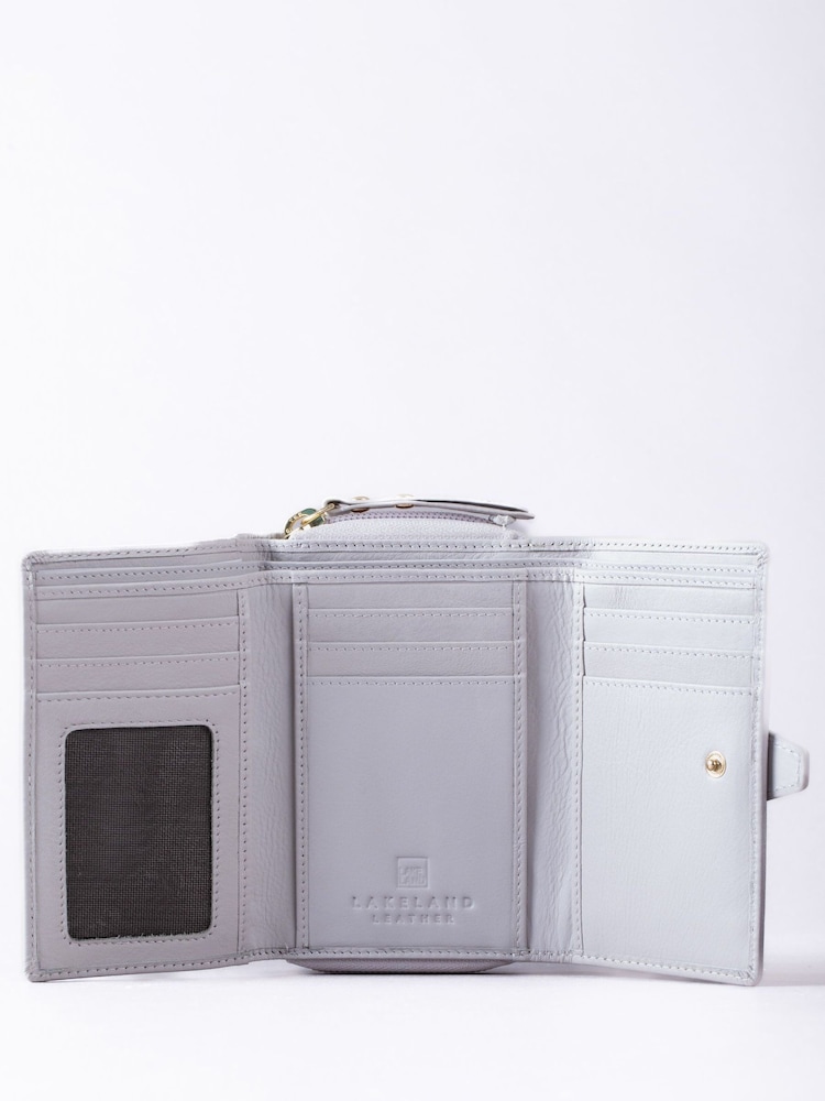 Lakeland Leather Grey Medium Icon Stud Tab Purse - Image 3 of 5