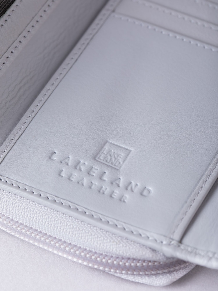 Lakeland Leather Grey Medium Icon Stud Tab Purse - Image 4 of 5