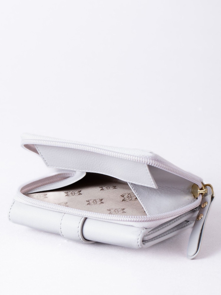 Lakeland Leather Grey Medium Icon Stud Tab Purse - Image 5 of 5