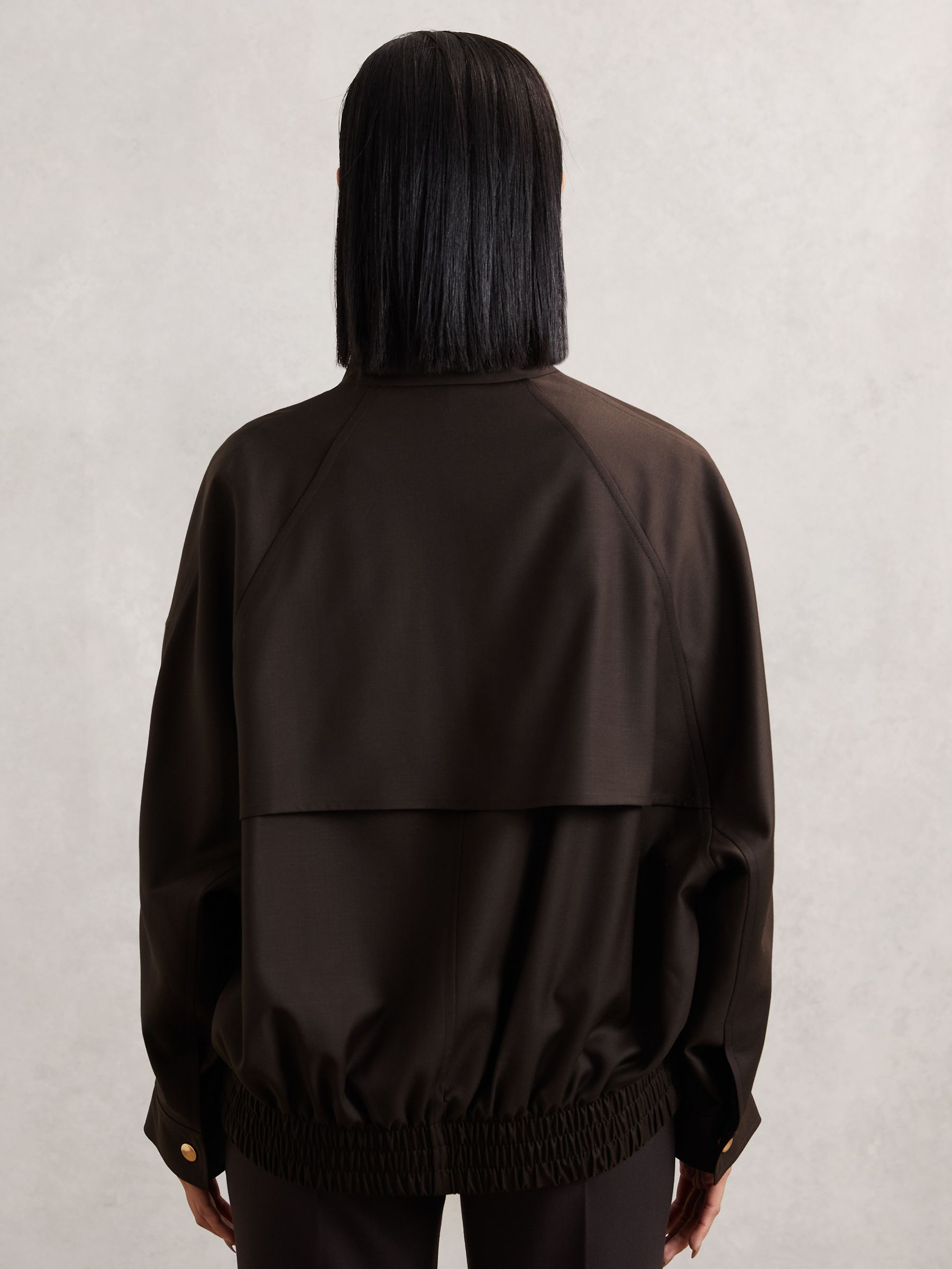 Buy Reiss Chocolate Brown Elodie Wool Bomber Jacket from Next USA