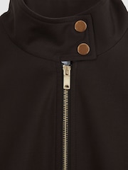 Reiss Chocolate Brown Elodie Wool Bomber Jacket - Image 6 of 6
