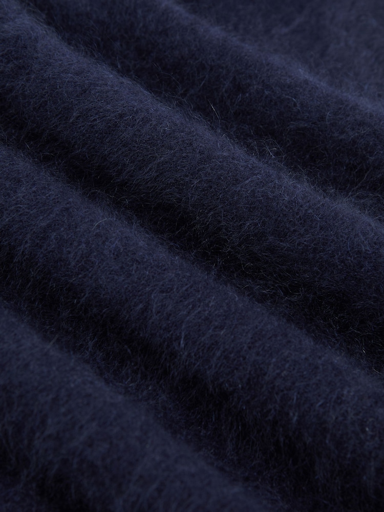 Reiss Navy Misha Brushed Cashmere Crew Neck Jumper - Image 6 of 6