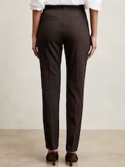 Reiss Chocolate Brown Norla Pintuck Tapered Trousers - Image 5 of 7