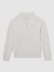Reiss Ivory Annabel Modal-Blend Shawl-Neck Sweatshirt - Image 2 of 6