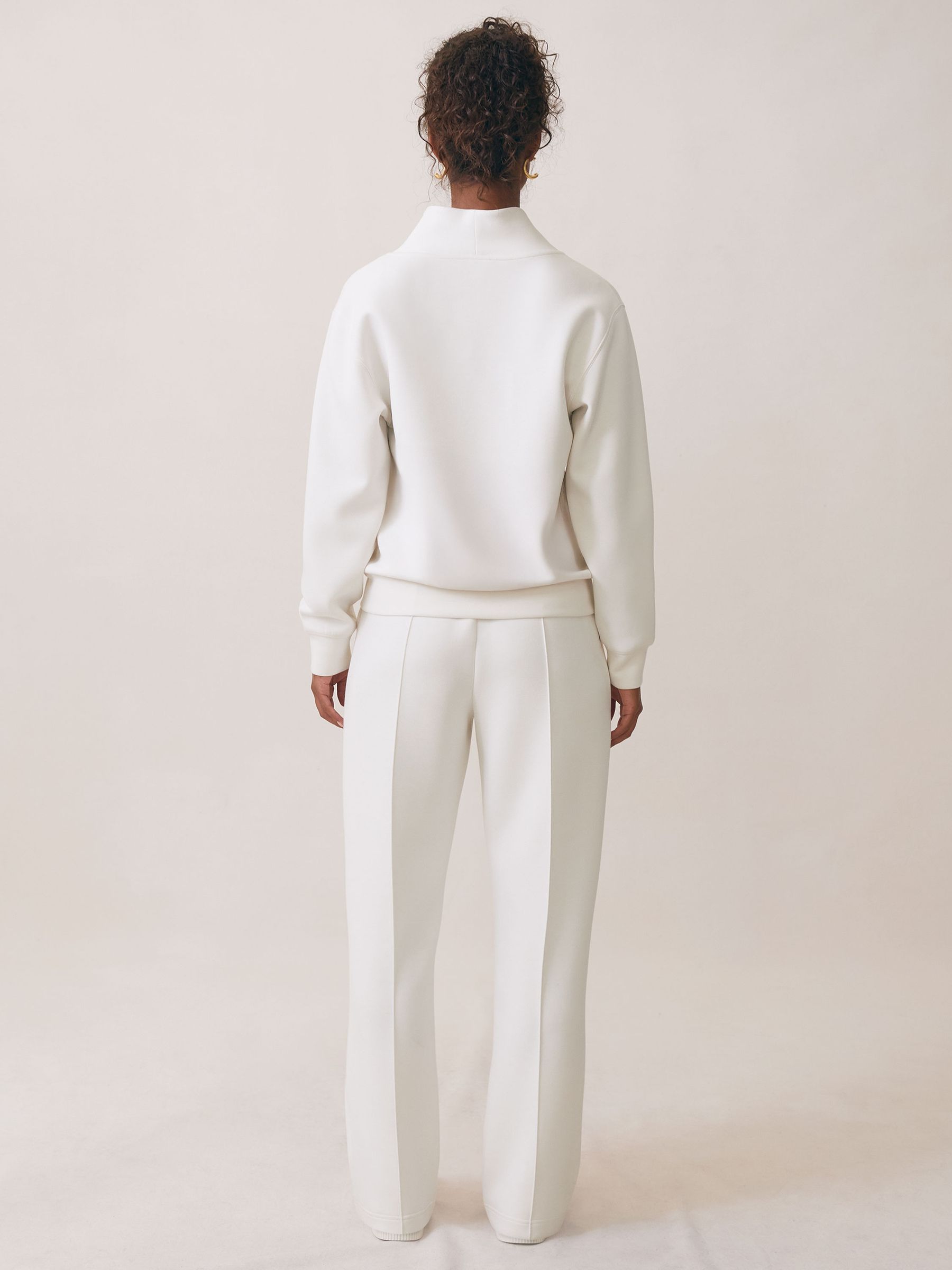 Buy Reiss Ivory Annabel Premium Interlock Shawl-Neck Sweatshirt