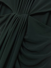 Reiss Dark Green Danni Ruched Long-Sleeve Maxi Dress - Image 6 of 6