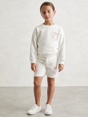 Reiss Ecru Candy Pony Club Sweatshirt and Shorts Set - Image 2 of 4