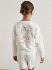 Reiss Ecru Candy Pony Club Sweatshirt and Shorts Set - Image 3 of 4