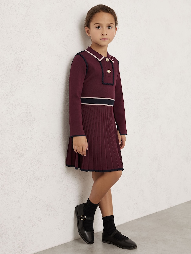 Reiss Berry Freya Piped Knitted Skater Dress - Image 1 of 4 Reiss Berry Freya Piped Knitted Skater Dress - Image 1 of 4