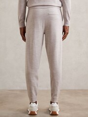 Reiss Wicker Brown Melange Billings Merino Wool Cuffed Joggers - Image 5 of 6
