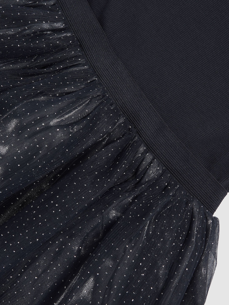 Reiss Navy Dahlia Knit-Bodice Tulle Dress - Image 4 of 4