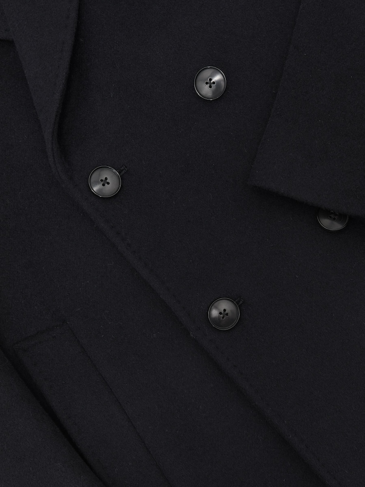 Reiss Navy Timpano Wool-Blend Double-Breasted Overcoat - Image 7 of 7