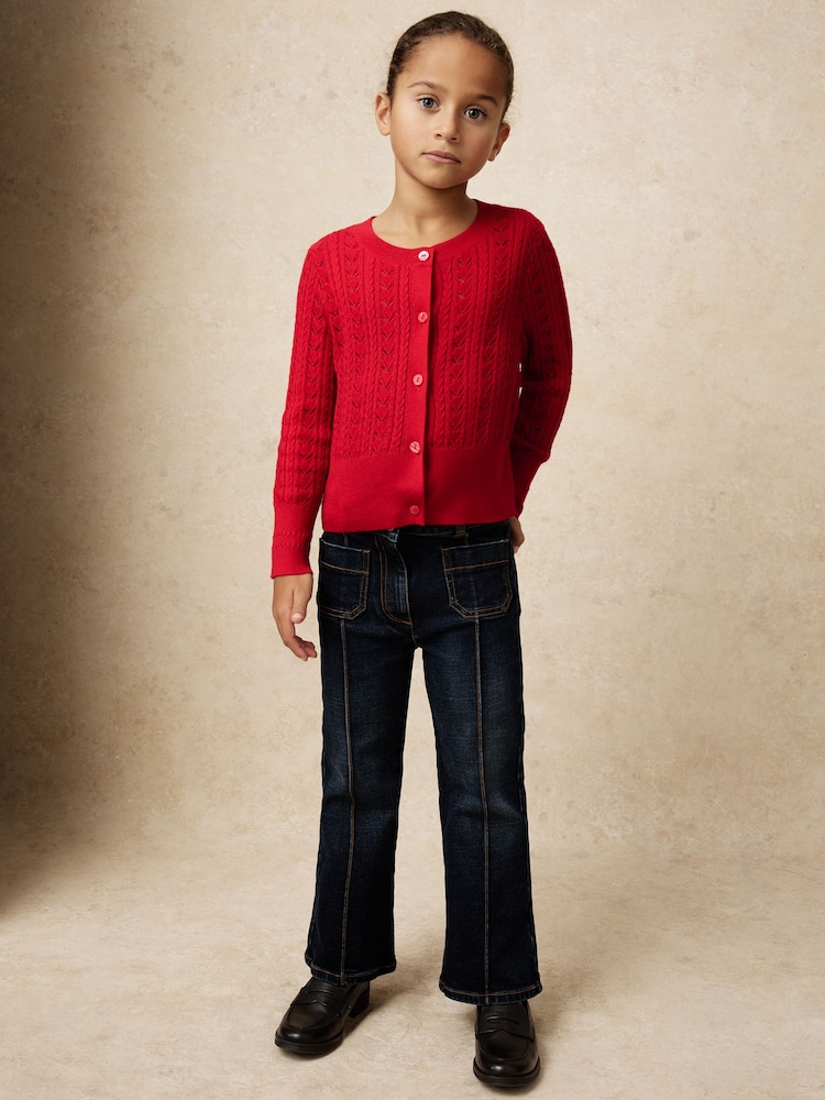 Reiss Flo Wool-Cotton Pointelle Cardigan - Imagen 1 de 5