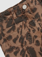 Reiss Brown Wilma Leopard-Print Flared Jeans - Image 4 of 4