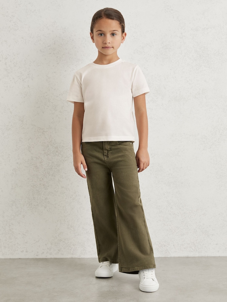 Reiss Ivory Belle Cotton Crew-Neck T-Shirt - Image 1 of 4